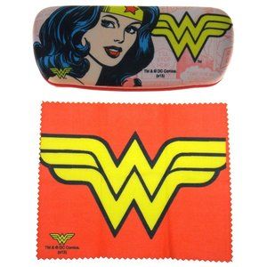 Wonder Woman Eyeglass Hard Case Lens Cloth Licensed Eye Sun Glasses Padded DC